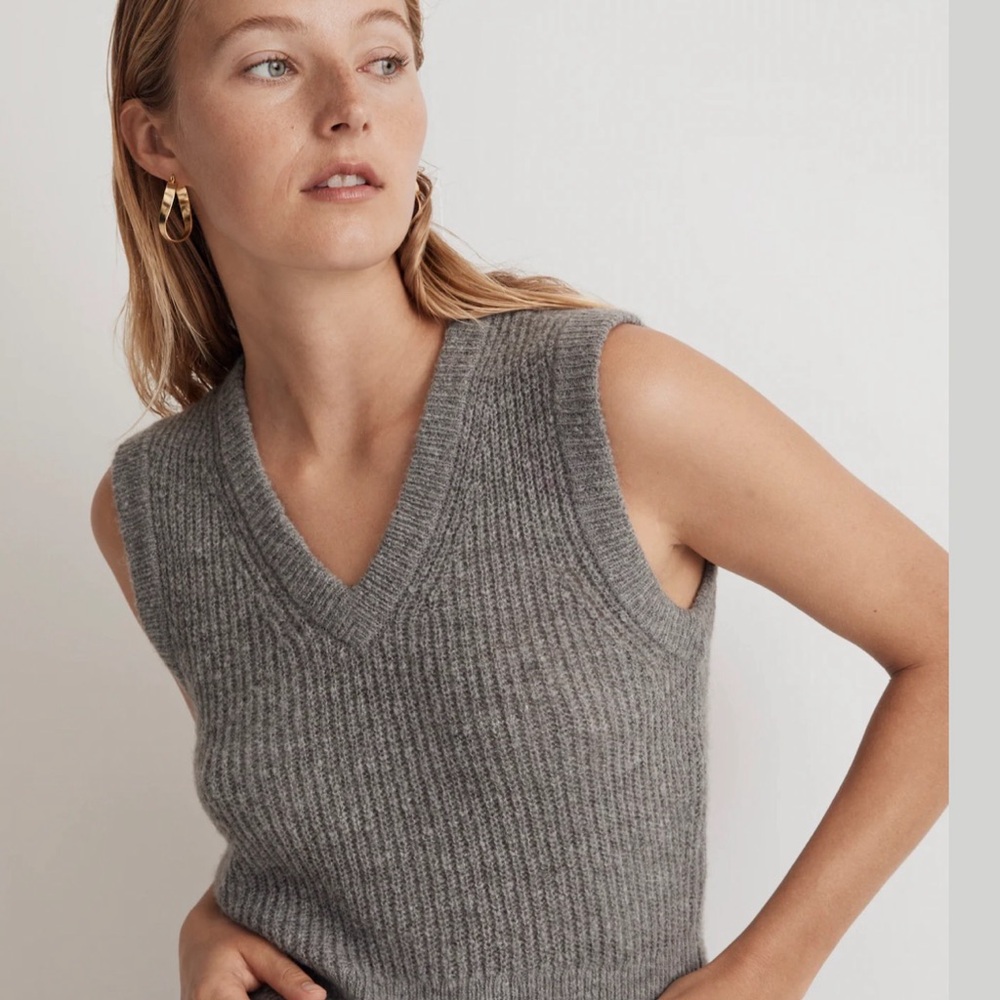 Madewell Fineloft Shrunken Sweater Vest